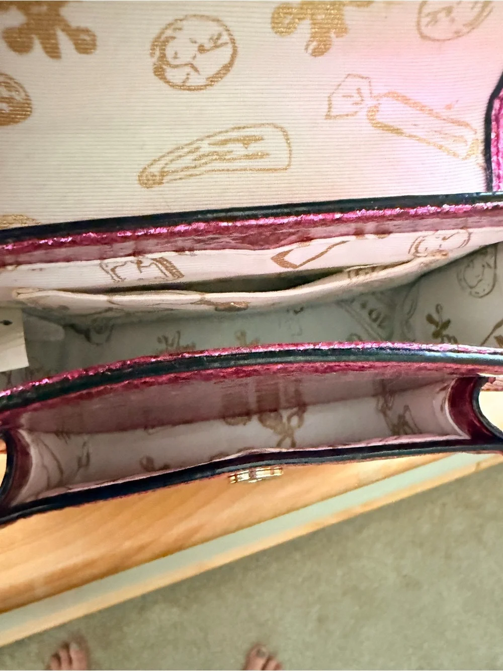kate spade glitter mini satchel in fuchsia